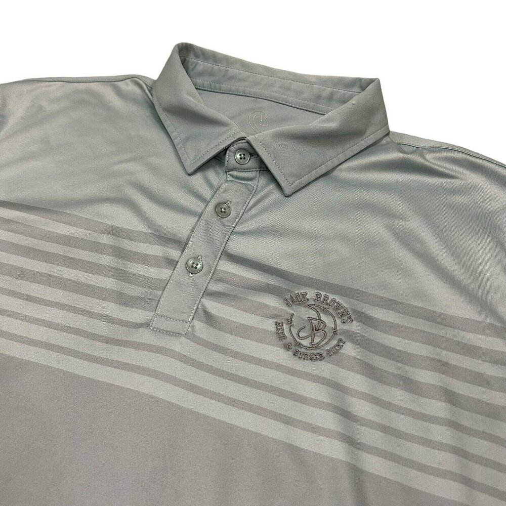 Swannies Golf Polo Men's Large Gray Colorblock Striped Shirt Lightweight‎